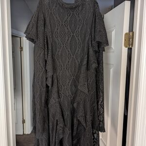 FP Movement by Free People Black Lace Asymmetrical Dress